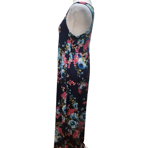 Bellamie Long Floral Sleeveless Maxi Dress Size Large - Picture 3 of 7